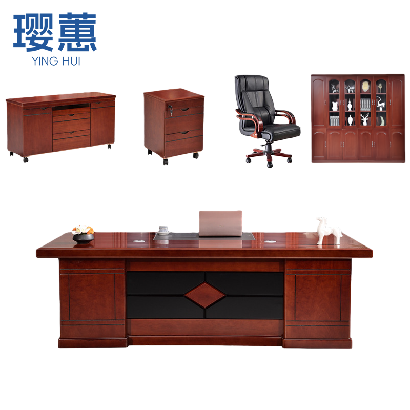 璎蕙 办公桌160cm+柜椅套高清大图