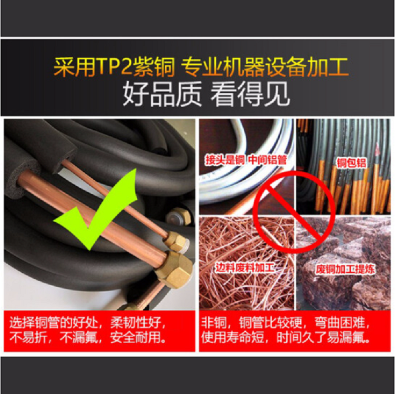 海信(Hisense)加长铜管 冷媒管(液管及气管,含保温材料和安装)适用3P机型 单位:每米高清大图