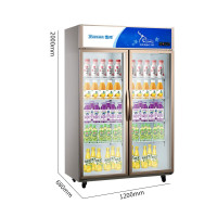 雪村(Xuecun)二门 商用冷柜 商用展示柜 冰柜 立式水果保鲜柜 超市啤酒饮料柜 陈列柜LC-1200
