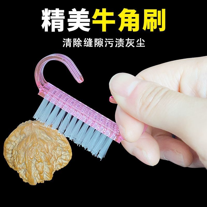 文玩核桃刷子橄榄清理刷子小号牛角刷 美甲刷 金刚刷塑料刷清理刷-迷你羊角刷;【黑色】2个装高清大图