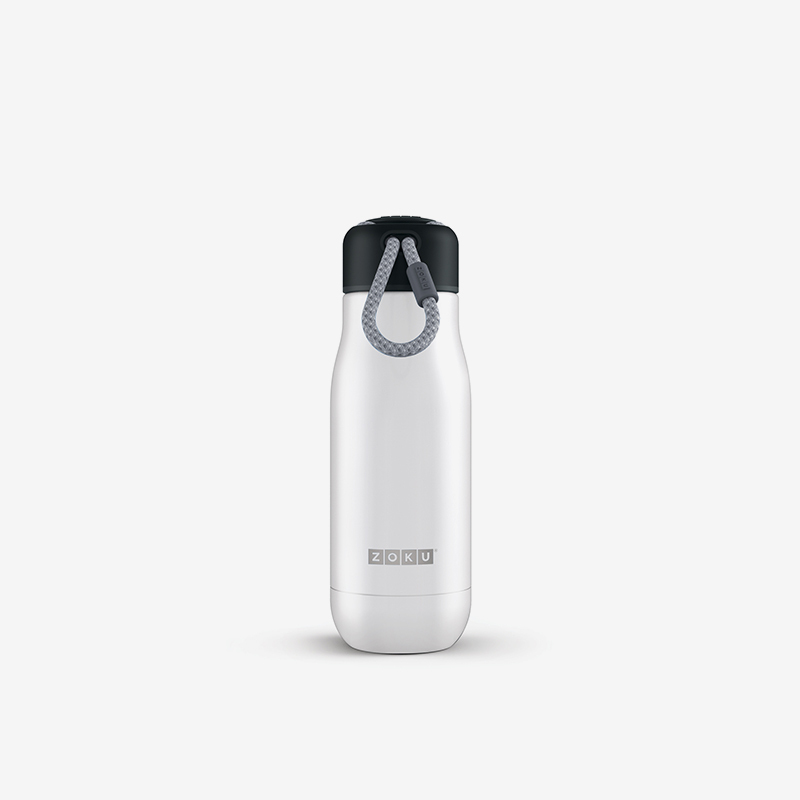美国Zoku 男女提手便携车载杯运动健身户外不锈钢真空保温杯350ml-白色
