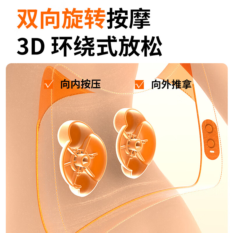 和正腰部按摩器背部按摩仪护腰多功能靠枕肩颈按摩枕小腿揉捏热敷 猫耳枕 HZ-W3腰部按摩器高清大图