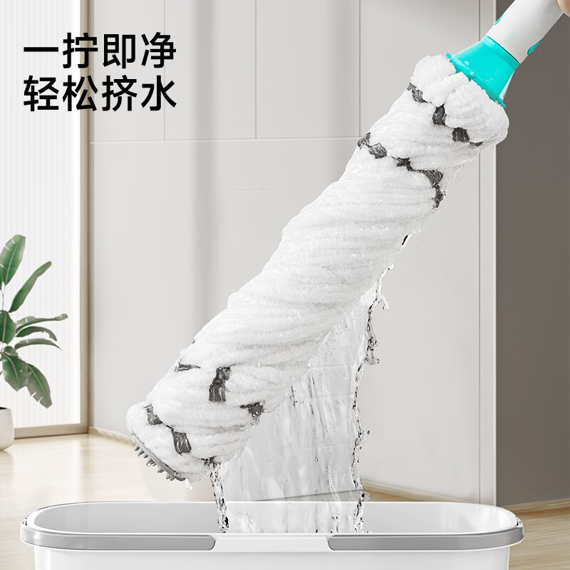 五月花拧水拖把宽55CM长138CM1布免手洗必卡锁自拧水家用墩布加大号墩布高清大图