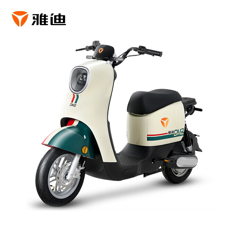 雅迪电动车新款DM2畅行版新国标成人轻便电动自行车48V24Ah可提锂电舒适减震电瓶车 48V24A/金属钛灰