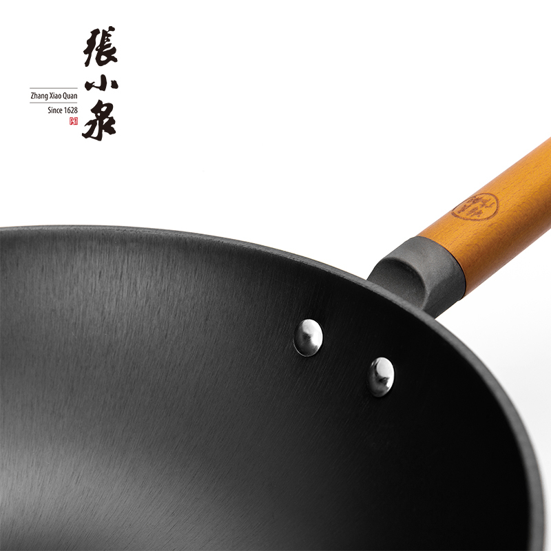 张小泉 真不锈铁铸32CM炒锅家用无涂层 C30210100
