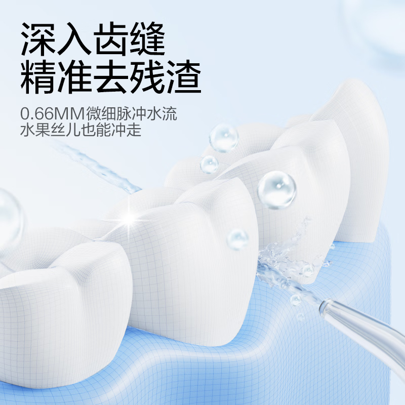 素士(SOOCAS) 伸缩便携冲牙器 高频脉冲 水牙线洗牙器 冲牙器 W1 樱花粉高清大图