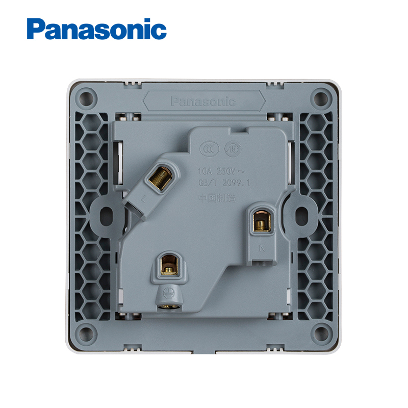 panasonic松下开关插座五孔插座带开关USB插座86型面板一位二联双控大板荧光开关香槟金电源插座适享MWA622高清大图