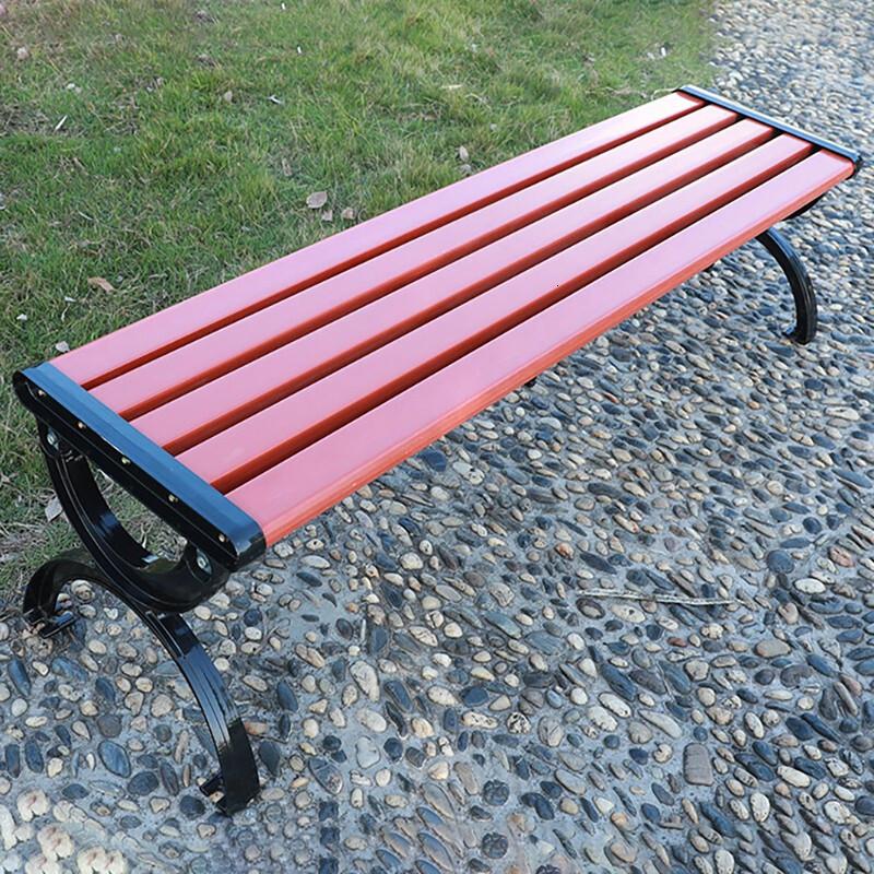 苏宁严选欧因公园椅 户外长椅子休闲庭院凉亭铸铝防腐实木园林椅塑木