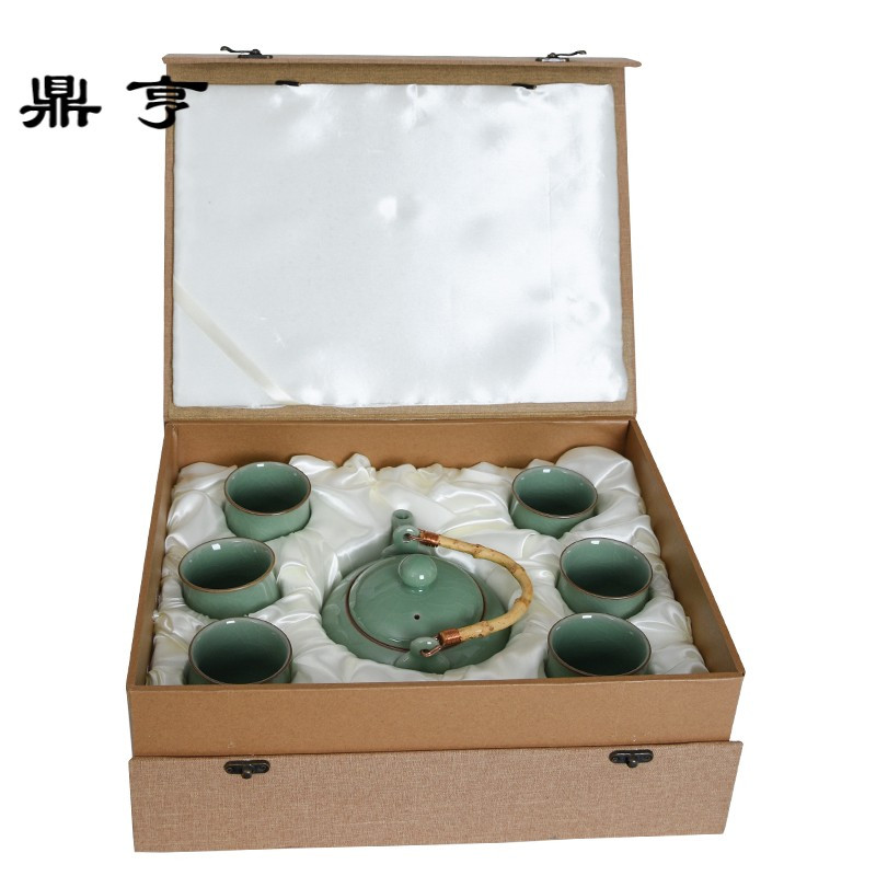 鼎亨龙泉青瓷茶壶 陶瓷提梁壶 大号泡茶壶大容量沏凉水壶套装单壶