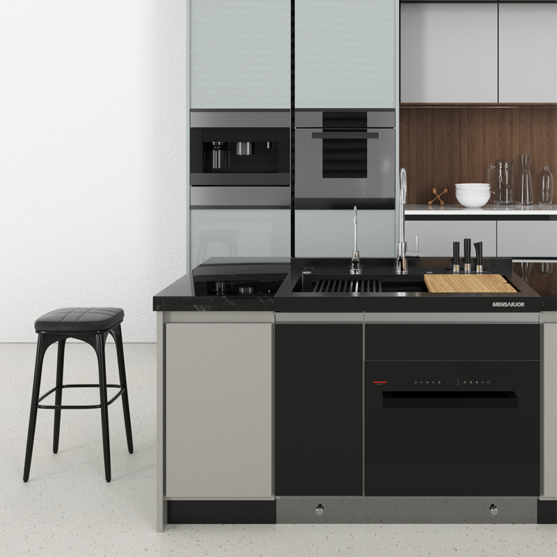 美仕杰集成水槽洗碗机家用厨房消毒柜全自动烘干刷碗机单水槽一体柜