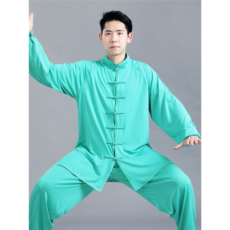 闪电客牛奶丝太极服男太极拳练功服女武术服装表演服比赛服春秋套装