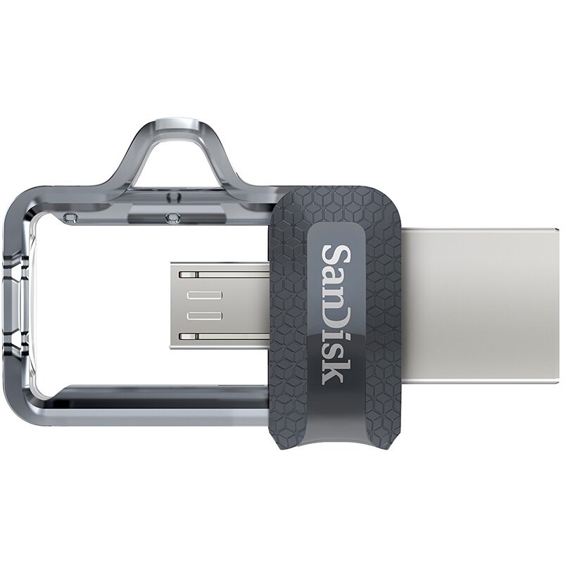 闪迪(Sandisk)64GB U盘 酷捷 高速手机电脑两用双接口OTG内存扩容 灰色
