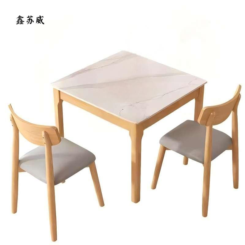 鑫苏威定制原木岩板餐桌椅 C2 XSW-CZY60组高清大图