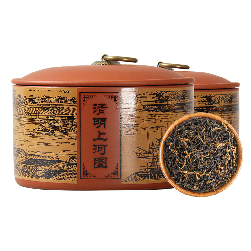 痴福红茶金骏眉武夷新茶浓香型金骏眉茶叶散装陶瓷罐装200g陶瓷罐河图金骏眉200g_148_592高清大图