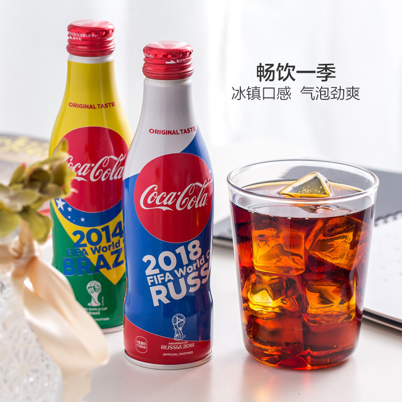【单瓶装】cocacola 可口可乐 20周年世界杯珍藏版 250ml/瓶 6届世界杯举办国版 铝罐装 世界杯可乐