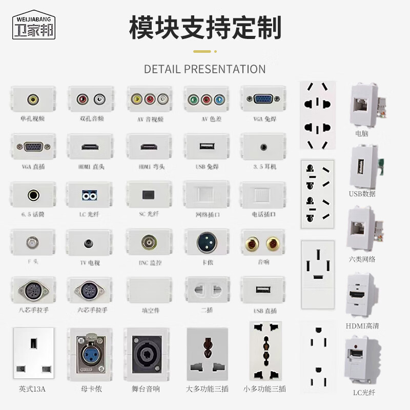 地插座滑盖平推式不锈钢防水地板插座面板 金色五孔+网络HDMI高清大图