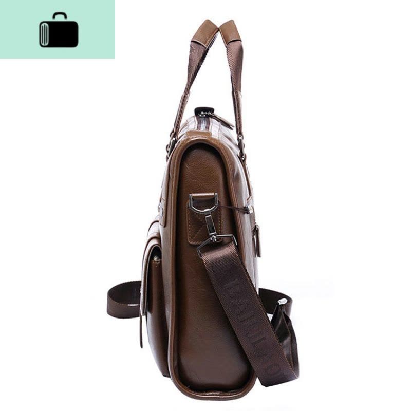 男包商务手提包横款男士包包单肩包斜挎包休闲电脑包公文包男皮包NEW LAKE男士手提包图片