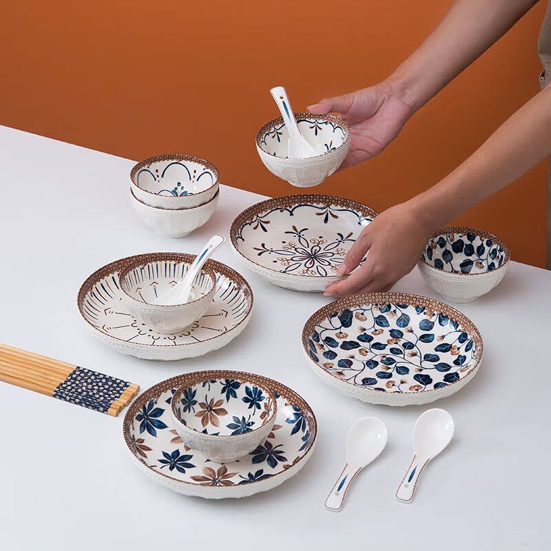 XHS 16件餐具套装 波西米亚编织藤16件套图片