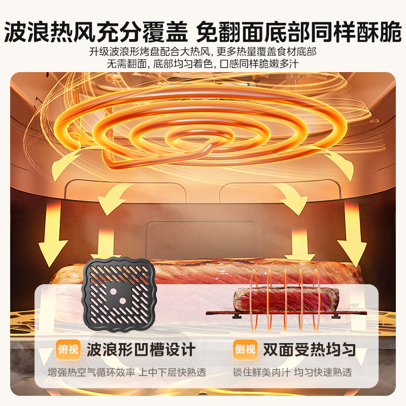 美的6517可视空气炸锅6.5L快速烹饪低脂健康操作简便易清洁高清大图