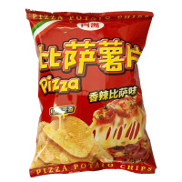 四洲披萨薯片50g/包 香辣披萨味 膨化食品 热浪薯片05516