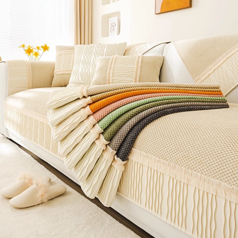 幸福派 四季沙发垫套装防滑沙发坐垫子123组合灯芯绒沙发垫布艺简约北欧风夏天沙发套罩巾沙发贵妃支持定制飘窗垫高清大图