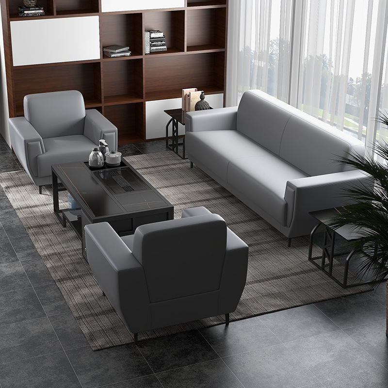 办公沙发茶几组合商务接待室会客三人单人小型简约办公室沙发1人位