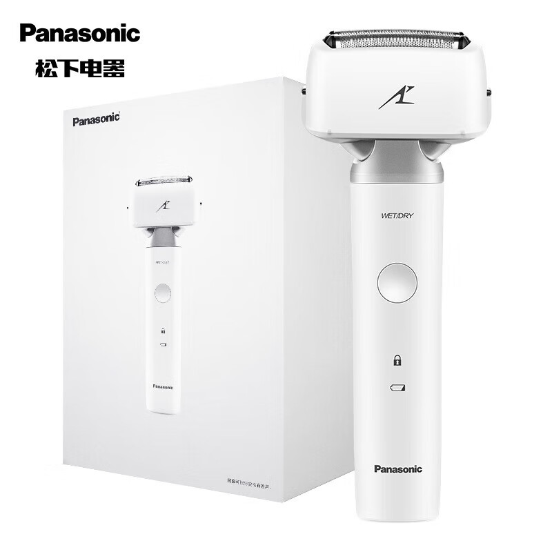 松下(Panasonic)小锤子ES-LM31-W白色进口3刀头磁悬浮马达往复式电动剃须刀刮胡刀送男友老公520情人节礼