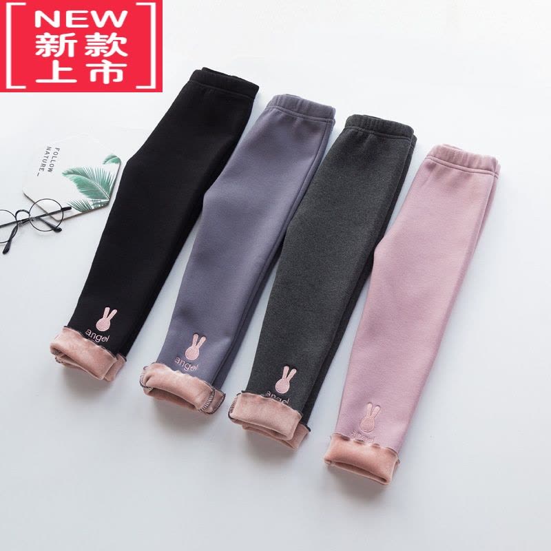 可莉允宝宝加绒裤子冬加厚女童打底裤秋冬薄绒儿童小童保暖女宝外穿保暖裤图片