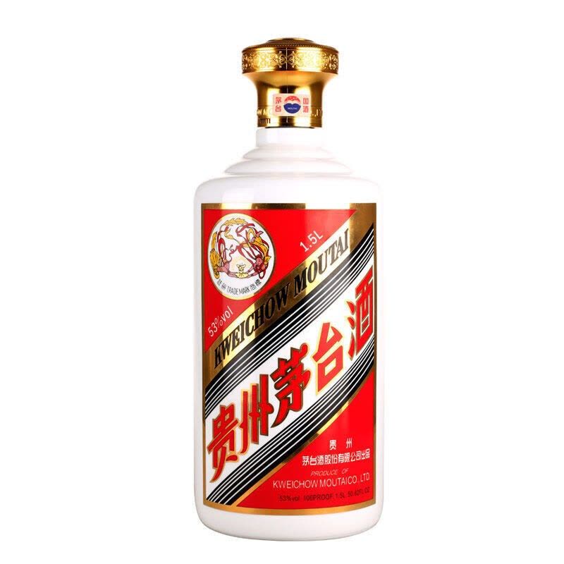 貴州茅台酒 中国酒 白酒 酒别重逢]贵州茅台酒茅台飞天53度3斤装1.5L大容量酱香型白酒1500ml单