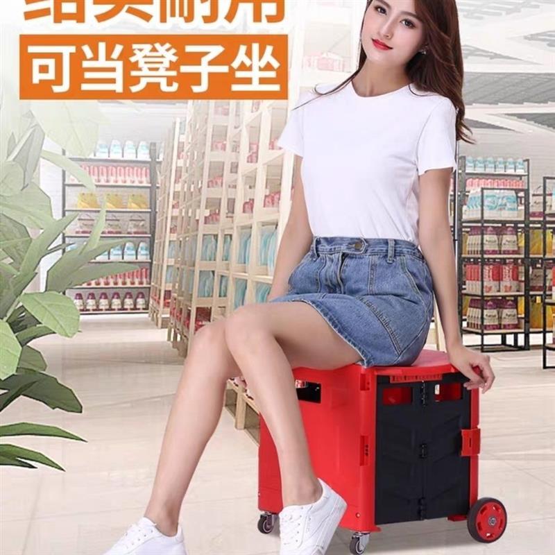 买菜车可折叠手拉车爬楼便携式小菜篮家用推车拉杆老人拖车