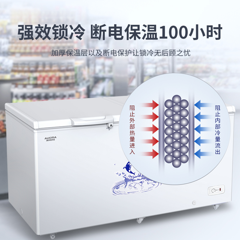 澳柯玛(AUCMA) 535升家用商用冷柜冰柜大容量升级合金内胆 大冷冻力 BC/BD-535NE