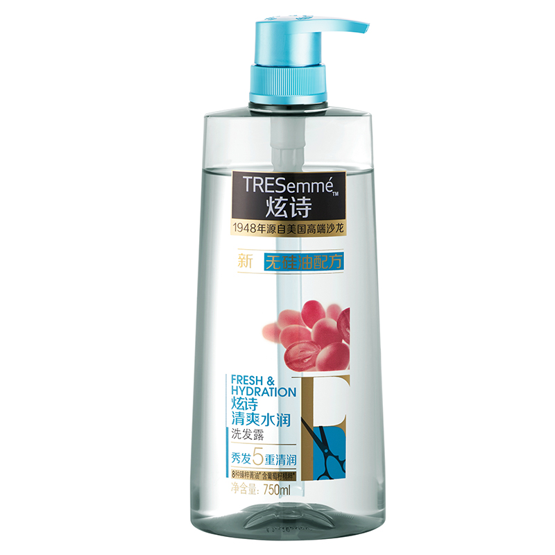 炫诗(Tresemme)清爽水润洗发水750ml 适合成人 所有发质;干性;油性;受损发质;中性[联合利华]