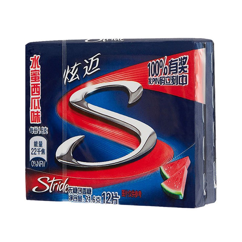 炫迈(Stride) 无糖口香糖21.6g(水蜜西瓜味)