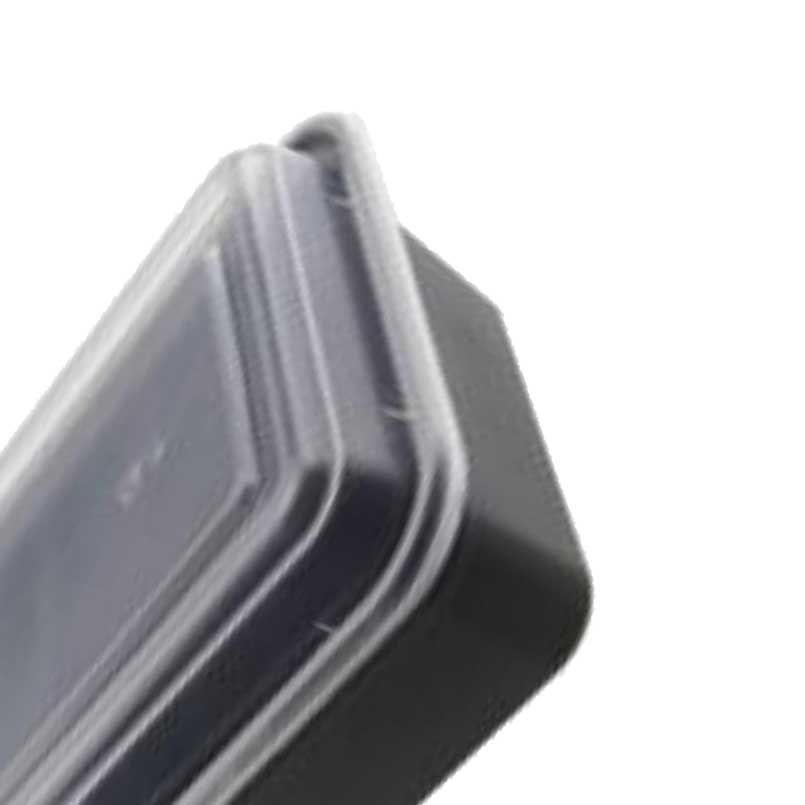 儵忽 一次性方形黑色密封盖餐盒打包盒 RY-NL-16 480ml 150套/1箱高清大图