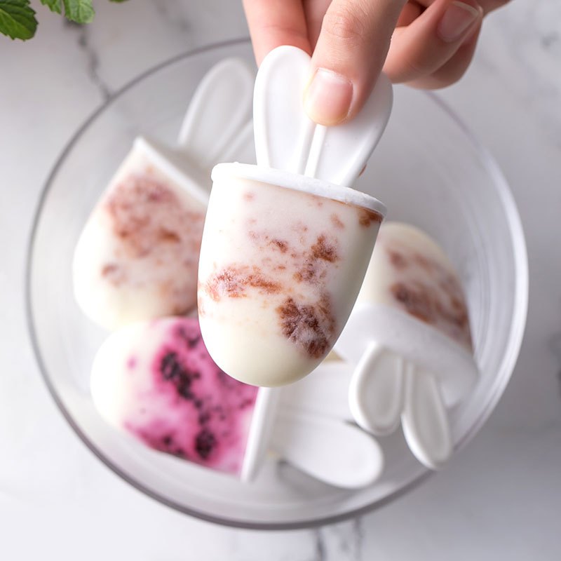 茶花雪糕模具家用自制迷你做小冰淇淋的磨具冰棍儿童卡通冰棒模型 [马克绿6支装]