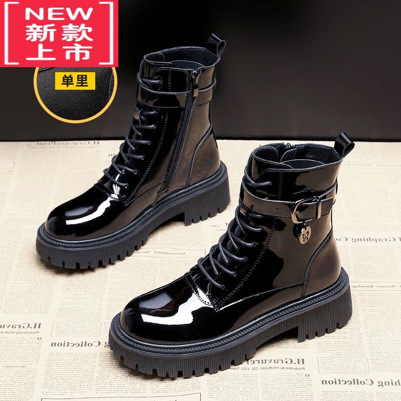 可莉允女童靴子2022秋冬新款儿童马丁靴中大童加绒加厚短靴女童鞋子冬款图片