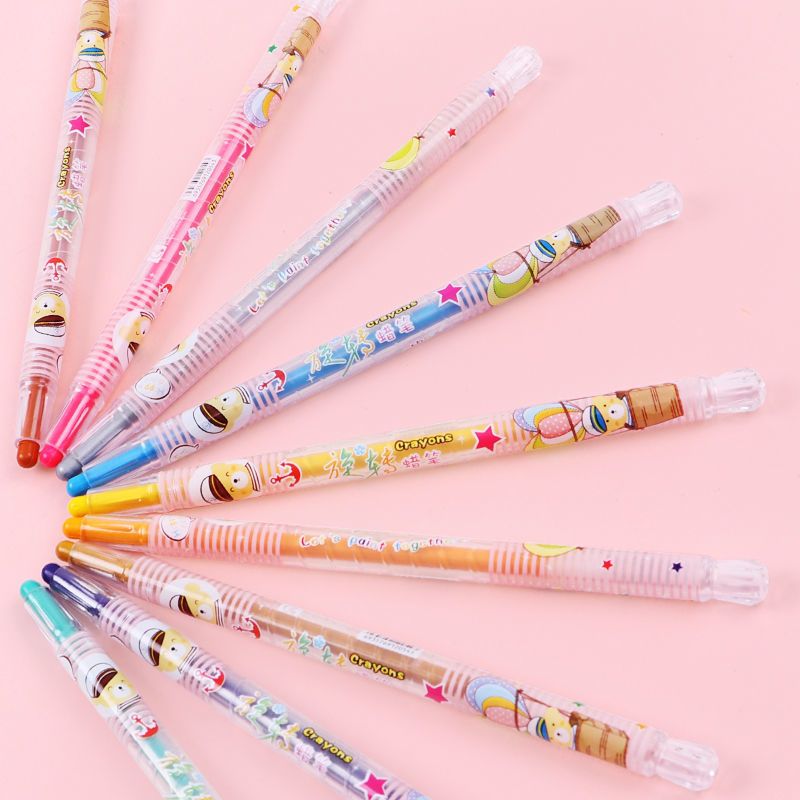 晨奇36色旋转蜡笔幼儿园水彩笔绘画套装儿童油画棒24色不脏手