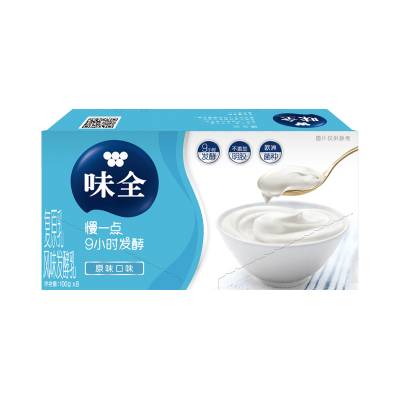味全 优酪乳塑杯(0脂原味) 酸奶 100g*8