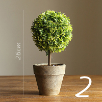 仿真树球盆景 咖盆 绿植盆栽 花球球桌面餐桌装饰品 2_793