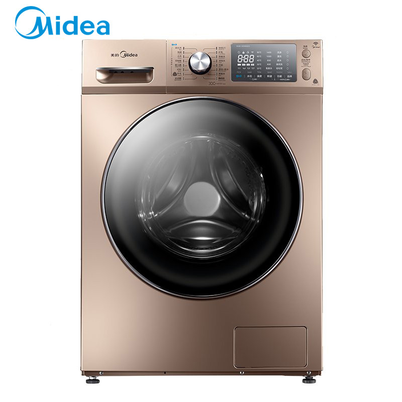 美的(Midea)MG80-1405WDQCG 8公斤快净全自动滚筒洗脱一体洗衣机 变频节能 家用金色 智能操控高清大图