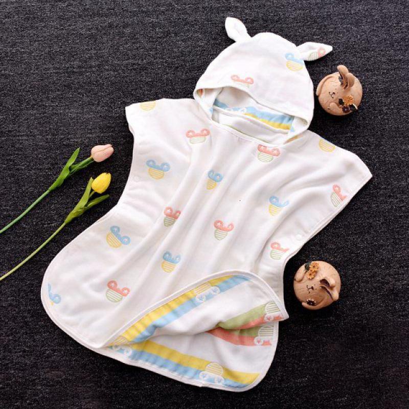 儿童浴巾斗篷可穿带帽浴袍纯棉纱布婴儿宝宝洗澡超柔吸水大号