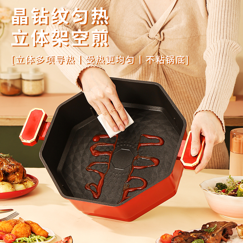 英麦斯厨具(INMINDS)强劲火力 多功能电锅 女王八角多功能电热火锅YBJDG2304高清大图