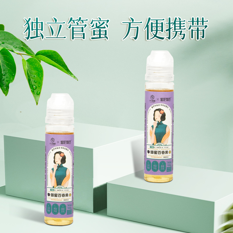蜜吧秘语 蜂蜜百香果[风味蜜]农家自产优质蜜源蜂蜜制品100g*4瓶
