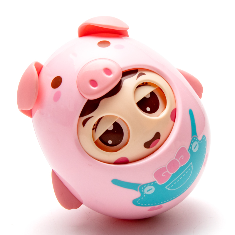 ARAL宝贝 小猪眨眼不倒翁玩具 婴幼儿宝宝益智玩具 小孩1-3岁大号不倒翁男孩女孩玩具 颜色随机发货 1022-25