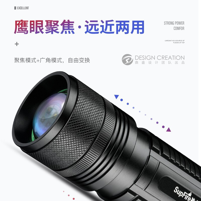神火(supfire)X90夜钓灯蓝光钓鱼灯大功率LED灯充电式强光手电筒四光源 单位:个
