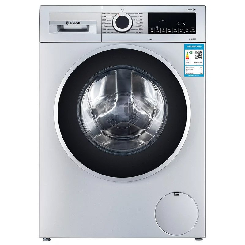 博世(Bosch)WBUL24080W 9公斤 全自动变频滚筒洗衣机 家用大容量 婴幼除菌洗 节能低噪筒清洁(银色)