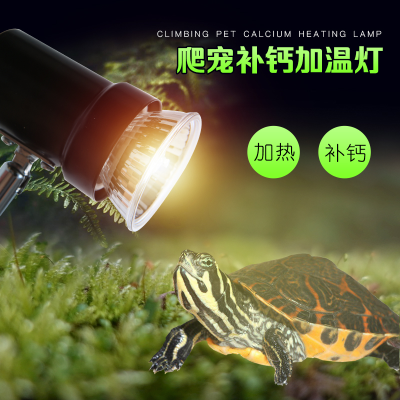 小乌龟晒背灯补钙三合一加热取暖全光谱太阳灯泡爬宠龟用背照灯架高清大图