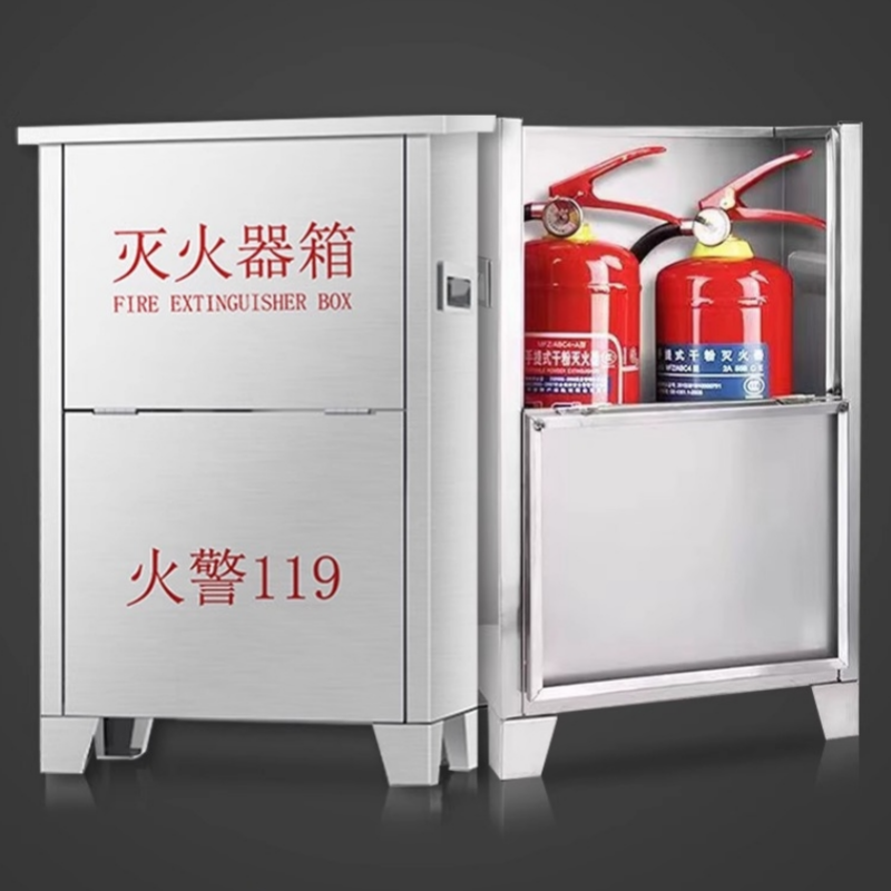 伟樽不锈钢灭火器箱42*22*68cm(304)(8kg*2)个高清大图