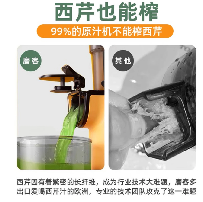 MOKKOM磨客500ML原汁机榨汁机家用迷你便携式去渣多功能鲜炸果蔬料理机搅拌机果汁机绿MK-SJ001-L3高清大图