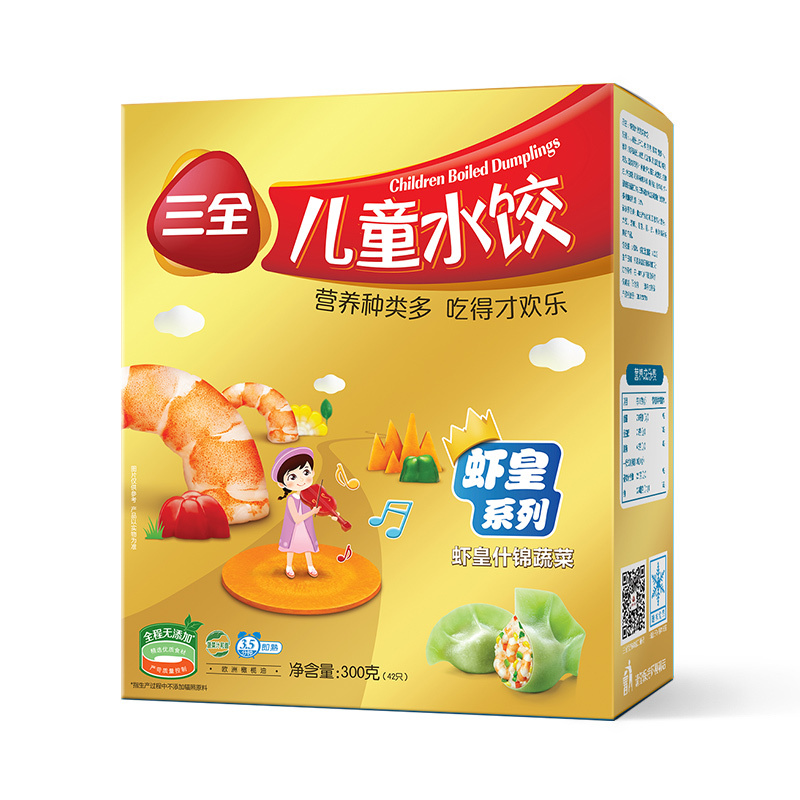 三全虾皇什锦蔬菜儿童水饺300g